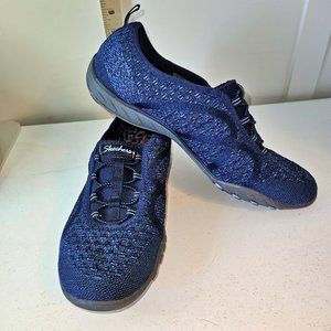 Skechers Breathe Easy Womens Slip On Memory Foam Sneakers ~ Navy Blue ~ Size 9.5